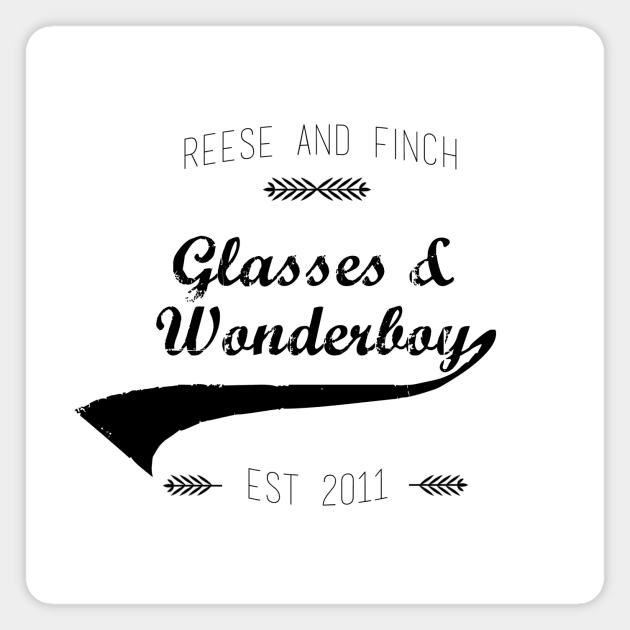 Glasses and Wonderboy (black) Magnet by rainilyahead